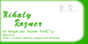 mihaly rozner business card